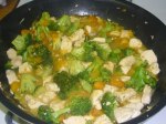 Curried Chicken w/ Broccoli + Peach Chutney